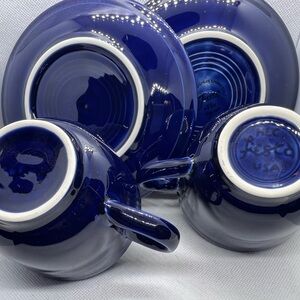 Fiestaware Teacup and saucer set (2) Post 86 Retired color Colbalt